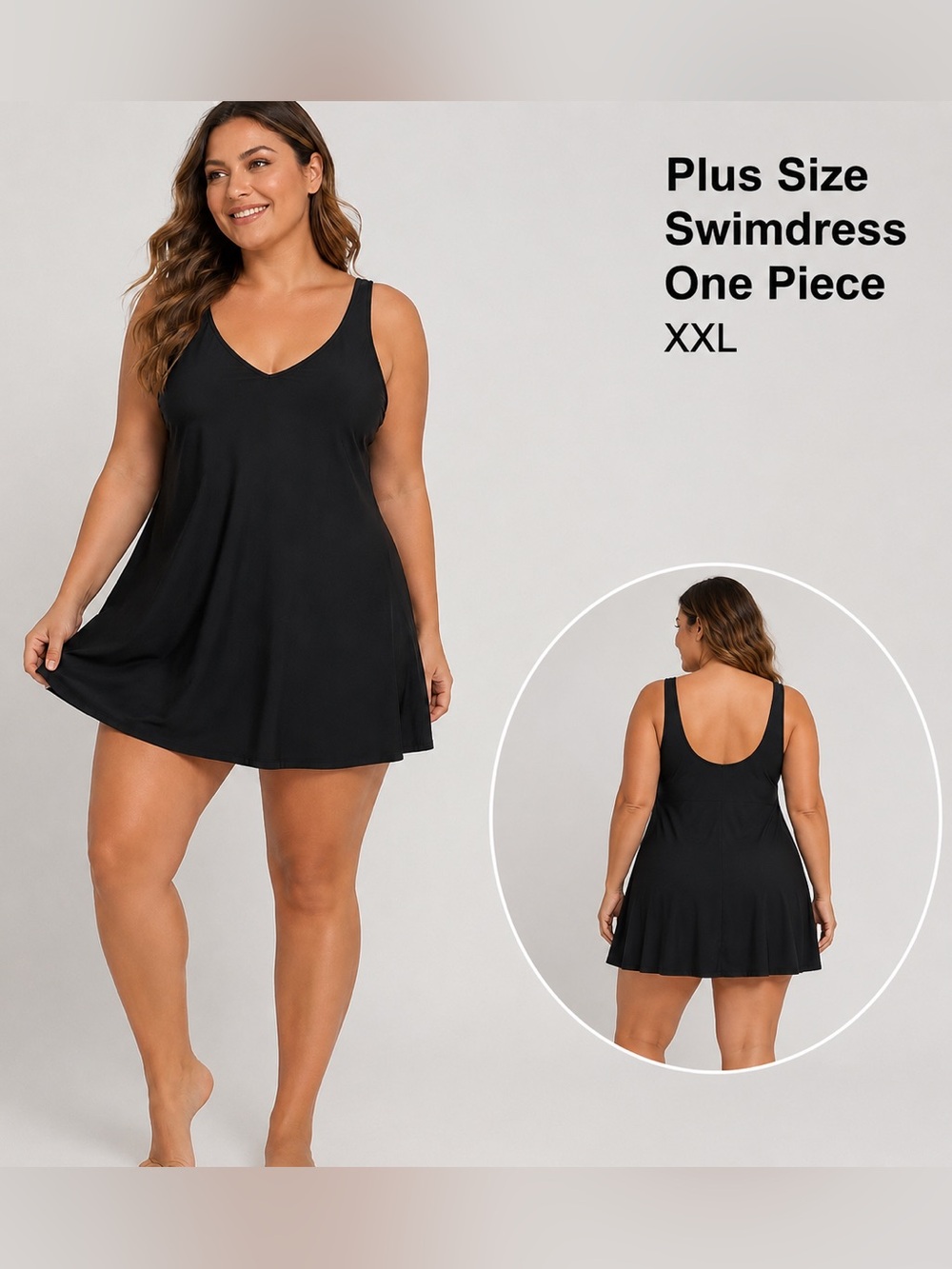 Plus Size Swimdress Women One Piece Swimsuit Dresses Skirt Bathing Suit/size XXL